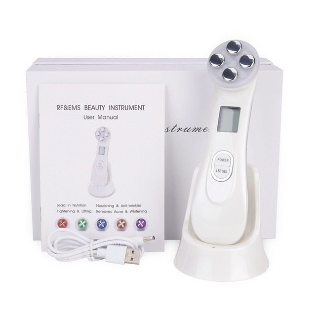 RF&EMS Mesotherapy Electroporation Radio Frequency LED Photon Skin Care Device Face Lift Tighten Wrinkle Removal Beauty Tools
