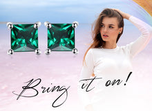 Load image into Gallery viewer, Amethyst Citrine Garnet Peridot Topaz Ruby Emerald Sapphire Stud Earrings Gemstones 925 Sterling Silver Earrings For Women 2021
