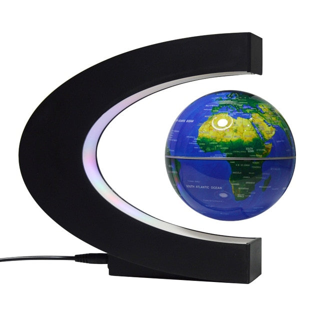 Magnetic Levitation Globe C-shaped 3 Inch Shelf Student School Teaching Equipment Luminous Night Light Creative Gift English