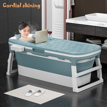 Load image into Gallery viewer, Cordial Shining Bath Barrel Adult Folding Bath Tub Household Bath Barrel Adult Thick Plastic Bathtub Full Body Children Bathtub
