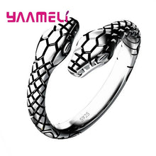 Load image into Gallery viewer, Big Promotion S925 Snake Head Ring Genuine 925 Sterling Silver Adjustable Trendy Fine Jewelry for Men Women Unisex Bague Bijoux
