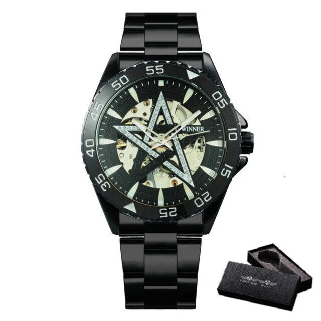 Gold Watch Men Automatic Watches Mens 2020 Top Brand Luxury Clocks Iced Out Mechanical Royal Wristwatch WINNER часы мужские