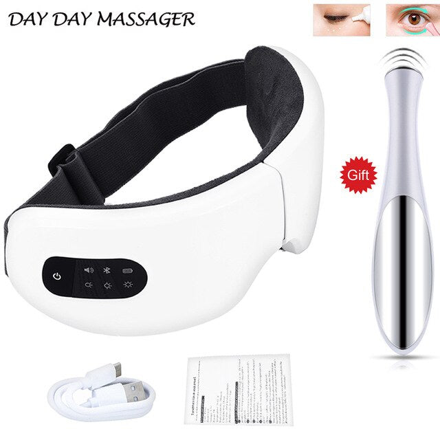 Electric Smart Eye Massager Anti Wrinkles Eyes Massage Care Device Hot Compress Therapy Glasses For Tired Eyes Bluetooth music