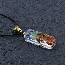 Load image into Gallery viewer, 7 Chakras Crystals Stones Orgone Pendant Energy Orgonite Hex Chakra Necklace 1pc
