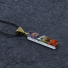 Load image into Gallery viewer, 7 Chakras Crystals Stones Orgone Pendant Energy Orgonite Hex Chakra Necklace 1pc
