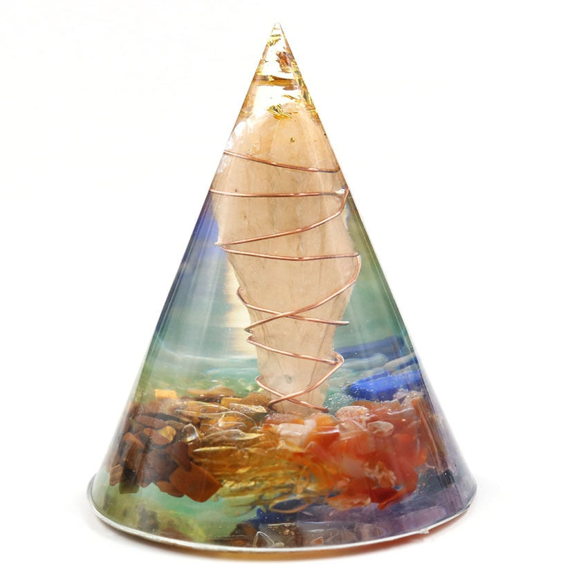 Orgonite Pyramid Natural Colorful Energy Crystal Generator Tree Of Life Chakra Healing Meditationa Fengshui Ornaments