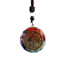Load image into Gallery viewer, Natural Stone Necklace Orgonite Pendant Sri Yantra Necklace Sacred Geometry Chakra Energy Necklace Meditation Jewelry Accessory
