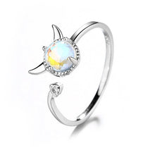 Load image into Gallery viewer, New Exquisite Silver Moonstone Rings 925 Punk Style Adjustable Ring For Women Girl Birthday Party Gifts Fashion Jewelry
