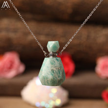 Load image into Gallery viewer, Natural Purple Agates Smoky Color Quartz Rainbow Fluorite Stone Gold Perfume Bottle Pendant For Necklace Making Women Jewelry
