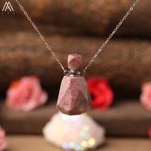 Load image into Gallery viewer, Natural Purple Agates Smoky Color Quartz Rainbow Fluorite Stone Gold Perfume Bottle Pendant For Necklace Making Women Jewelry
