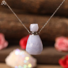 Load image into Gallery viewer, Natural Purple Agates Smoky Color Quartz Rainbow Fluorite Stone Gold Perfume Bottle Pendant For Necklace Making Women Jewelry
