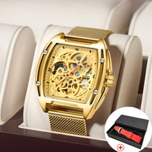 Load image into Gallery viewer, SWISH 2020 Mechanical Watch Men Gold Automatic Watch with Mesh Bracelet Luxury Waterproof Sports Skeleton Tourbillon Wristwatch
