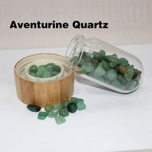 Load image into Gallery viewer, 2021 Drop Shipping Natural Crystal Quartz Gravel Gemstone Healing Glass Energy Elixir drink Water Bottle Bamboo glass cup gift
