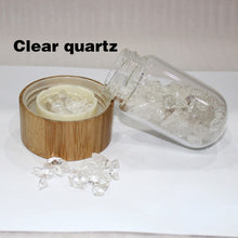 Load image into Gallery viewer, 2021 Drop Shipping Natural Crystal Quartz Gravel Gemstone Healing Glass Energy Elixir drink Water Bottle Bamboo glass cup gift
