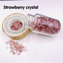 Load image into Gallery viewer, 2021 Drop Shipping Natural Crystal Quartz Gravel Gemstone Healing Glass Energy Elixir drink Water Bottle Bamboo glass cup gift
