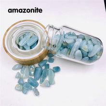 Load image into Gallery viewer, 2021 Drop Shipping Natural Crystal Quartz Gravel Gemstone Healing Glass Energy Elixir drink Water Bottle Bamboo glass cup gift
