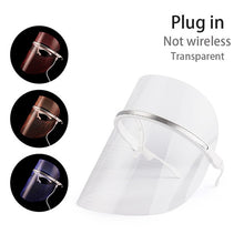 Load image into Gallery viewer, LED Light Photon Therapy Facial Mask Acne Wrinkle Removal Skin Rejuvenation USB 3 Colors Electric LED Facial Spa Mask Treatment
