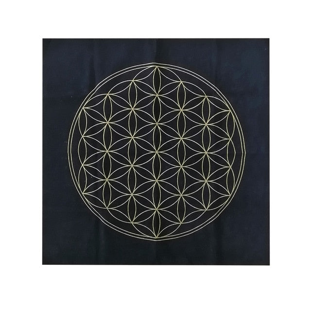 The Flower Of Life Crystal Lattice Tarot Card Tablecloth Velvet Divination Altar Board Game Fortune Astrology Oracle Cards Cloth