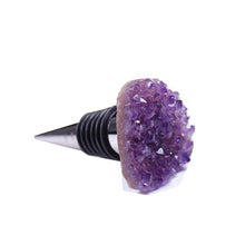 Load image into Gallery viewer, 1pc Natural Amethyst crystal cluster Heart Shaped Red Wine Bottle Vacuum Stopper Twist Cap Heart Shape Beer Champagne Cork
