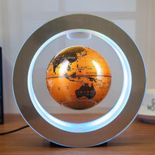 Load image into Gallery viewer, 4inch Round LED Globe Magnetic Floating Globe Figurine Decoration Geography Levitating Rotating Night Lamp World Map Home Decor

