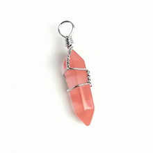 Load image into Gallery viewer, Mix Crystal Stone Opal malachite Lapis Green Howlite Stone Onyx Rose Pink Quartz Carnelian Faceted Bead Twining Pendant 1PCS
