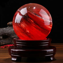 Load image into Gallery viewer, 80mm Red Citrine Calcite Quartz Crystal Sphere Ball Healing Gemstone with Stand
