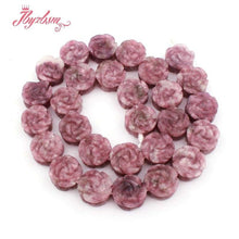 Load image into Gallery viewer, 14mm Natural Quartz Lapis Lepidolite Loose Beads Flower Natural Stone Beads For Women Necklace Bracelet Jewelry Making 5 pc/15&quot;
