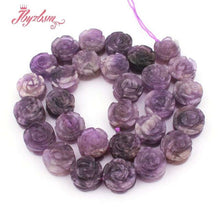 Load image into Gallery viewer, 14mm Natural Quartz Lapis Lepidolite Loose Beads Flower Natural Stone Beads For Women Necklace Bracelet Jewelry Making 5 pc/15&quot;
