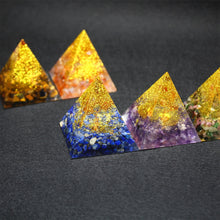 Load image into Gallery viewer, Orgonite Pyramid Spiritual Healing Energy Converter Metatron Generator Natural Crystal Jewelry Reiki Chakra Stones Xmas Gift
