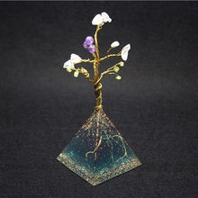 Load image into Gallery viewer, Orgonite Pyramid Healing Energy Converter Meditation Natural Crystal Chakra Tree Of Life Energy Pyramid Ornaments Christmas Gift

