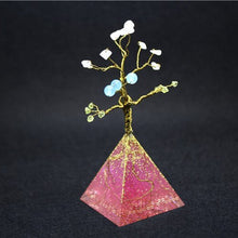 Load image into Gallery viewer, Orgonite Pyramid Healing Energy Converter Meditation Natural Crystal Chakra Tree Of Life Energy Pyramid Ornaments Christmas Gift
