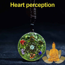 Load image into Gallery viewer, Orgone Pendant Tree Of Life Energy Orgonite Necklace olivine Crystal Healing Resin pendant Chakra Yoga Meditation Pendant
