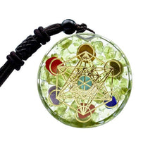 Load image into Gallery viewer, Orgone Pendant Tree Of Life Energy Orgonite Necklace olivine Crystal Healing Resin pendant Chakra Yoga Meditation Pendant
