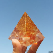 Load image into Gallery viewer, 5cm Orgonite Pyramid Natural Crystal Amethyst Lapis Lazuli Stone Sphere Energy Healing Reiki Chakra Multiplier Kawaii Room Decor
