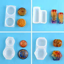 Load image into Gallery viewer, Faceted Round Square Orgonite Resin Pendant Mold Crystals Stones Orgone Silicone Resin Mold Keychain Jewelry Making Tool

