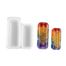 Load image into Gallery viewer, Faceted Round Square Orgonite Resin Pendant Mold Crystals Stones Orgone Silicone Resin Mold Keychain Jewelry Making Tool
