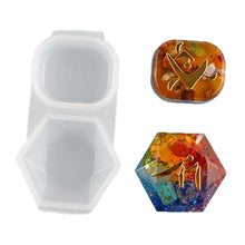 Load image into Gallery viewer, Faceted Round Square Orgonite Resin Pendant Mold Crystals Stones Orgone Silicone Resin Mold Keychain Jewelry Making Tool
