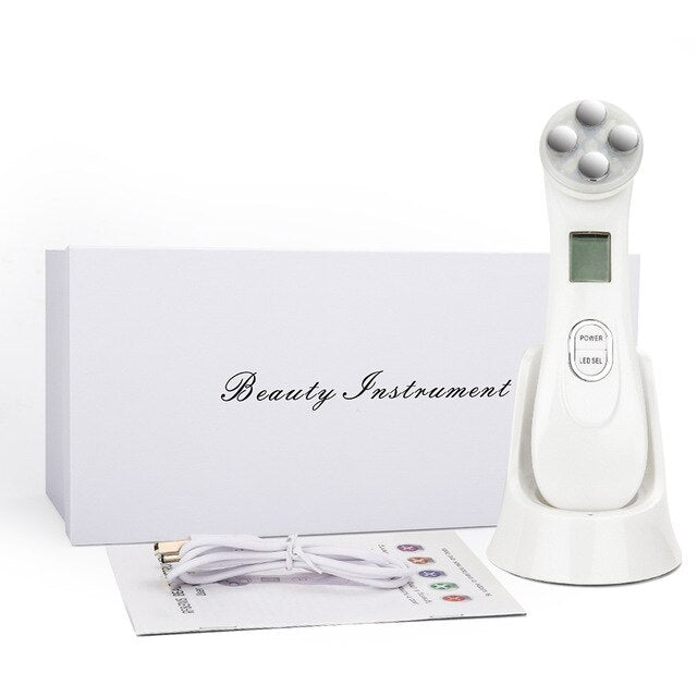 Face Skin EMS Mesotherapy Electroporation RF Radio Frequency Facial LED Photon Skin Care Device Face Lift Tighten Beauty Machine