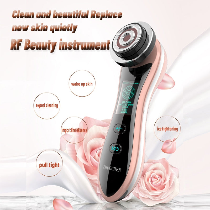 EMS Facial Mesotherapy Electroporation RF Radio Frequency LED Photon Skin Care Beauty Device Face Lift Tighten Wrinkle Removal