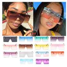 Load image into Gallery viewer, Wholesale 14 Colors One Piece Rimless Square Women&#39;s Sunglasses Alloy Flat Brown Sun Glasses Men Shield Hip Hop Shades Ink Bulk
