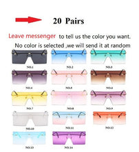 Load image into Gallery viewer, Wholesale 14 Colors One Piece Rimless Square Women&#39;s Sunglasses Alloy Flat Brown Sun Glasses Men Shield Hip Hop Shades Ink Bulk
