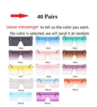 Load image into Gallery viewer, Wholesale 14 Colors One Piece Rimless Square Women&#39;s Sunglasses Alloy Flat Brown Sun Glasses Men Shield Hip Hop Shades Ink Bulk
