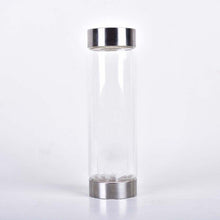 Load image into Gallery viewer, Natural Quartz Gemstone Crystal Glass Elixir Water Bottle Point Hand-Carved Gemstone Healing Glass Energyr Water Bottle
