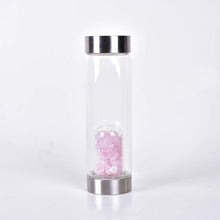 Load image into Gallery viewer, Natural Quartz Gemstone Crystal Glass Elixir Water Bottle Point Hand-Carved Gemstone Healing Glass Energyr Water Bottle
