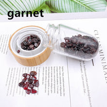 Load image into Gallery viewer, 2021 Drop Shipping Natural Crystal Quartz Gravel Gemstone Healing Glass Energy Elixir drink Water Bottle Bamboo glass cup gift
