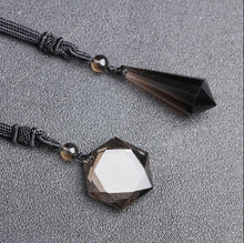 Load image into Gallery viewer, 100% NATURAL smoky quartz crystal point Star of David pendant
