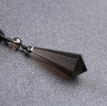 Load image into Gallery viewer, 100% NATURAL smoky quartz crystal point Star of David pendant
