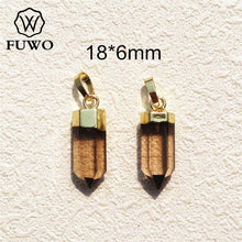 Load image into Gallery viewer, FUWO Smoky Color Quartz Point Pendant 24K Gold Electroplated High Quality Spike Shape Raw Crystals Stick Jewelry Wholesale PD118
